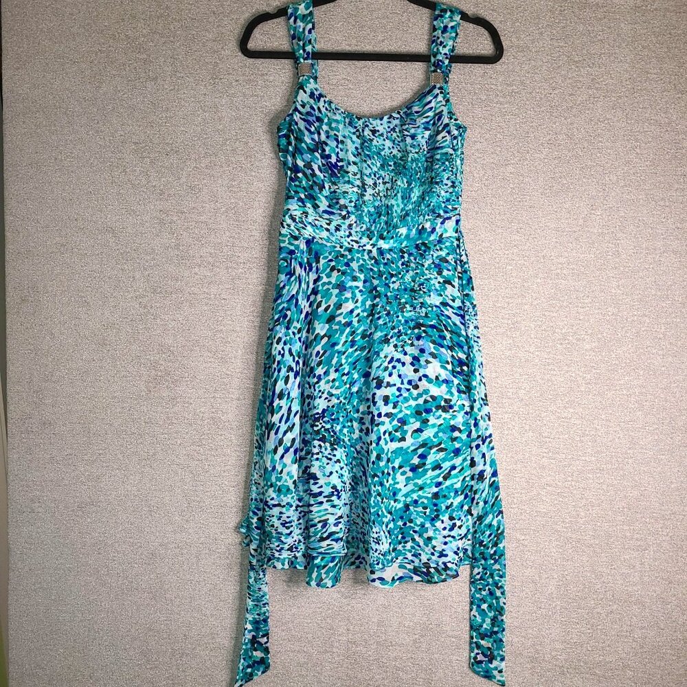 White House Black Market Turquoise Blue Sleeveless Dress Size 2